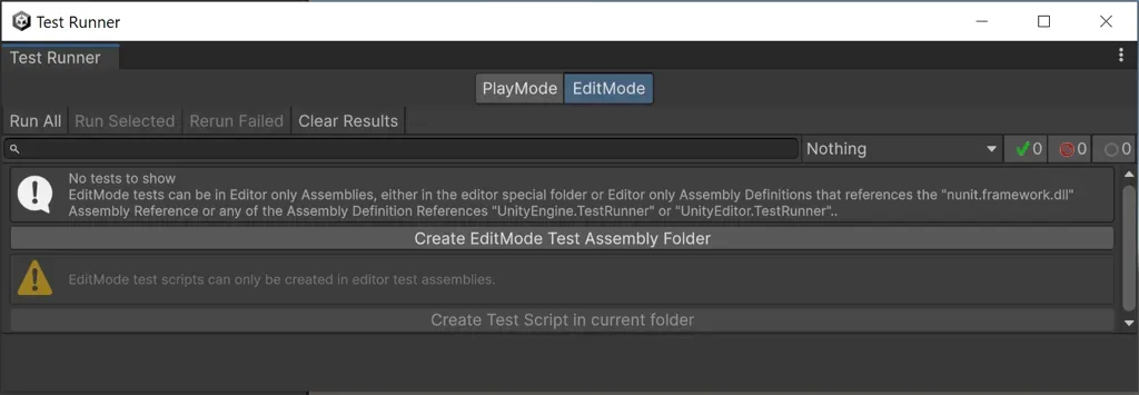 Test Runner - Create Edit Mode Tests