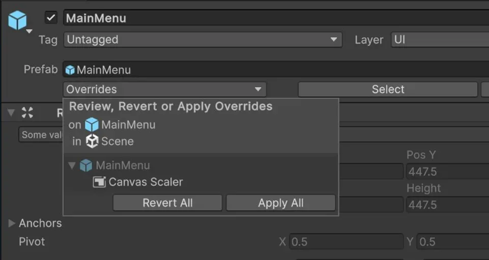 Find and Fix Prefab Overrides