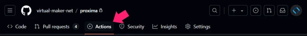 Click on GitHub Actions Tab