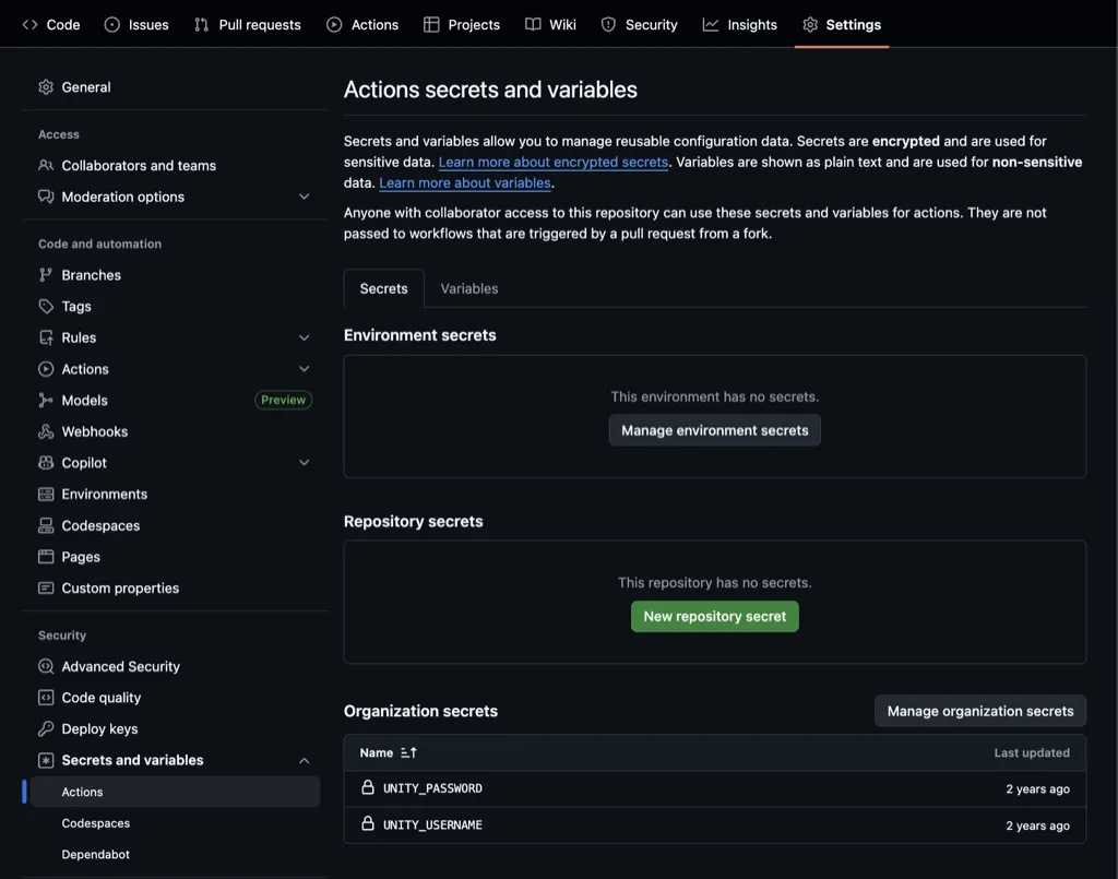 GitHub - Action Secrets