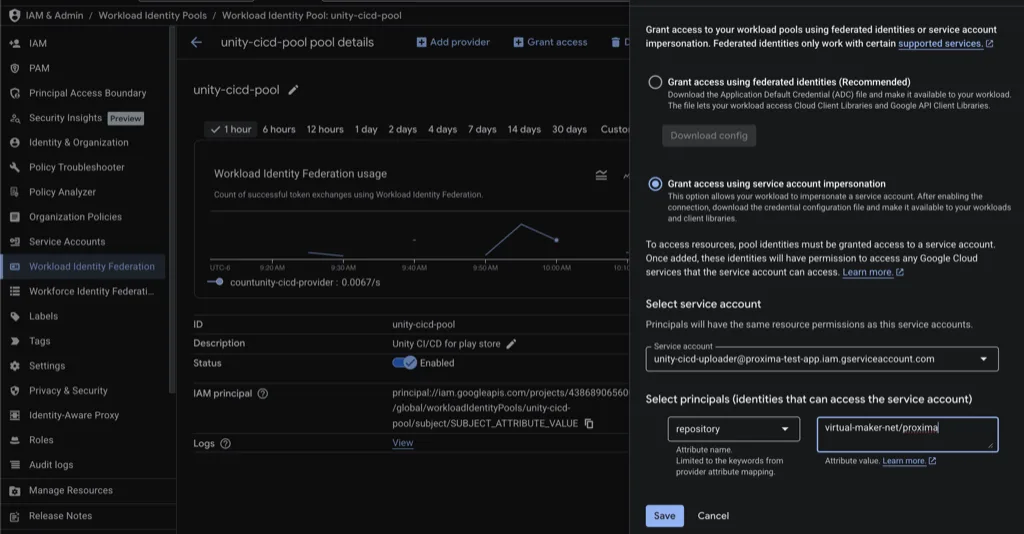 Connect Workflow Identity Federation to Service Account