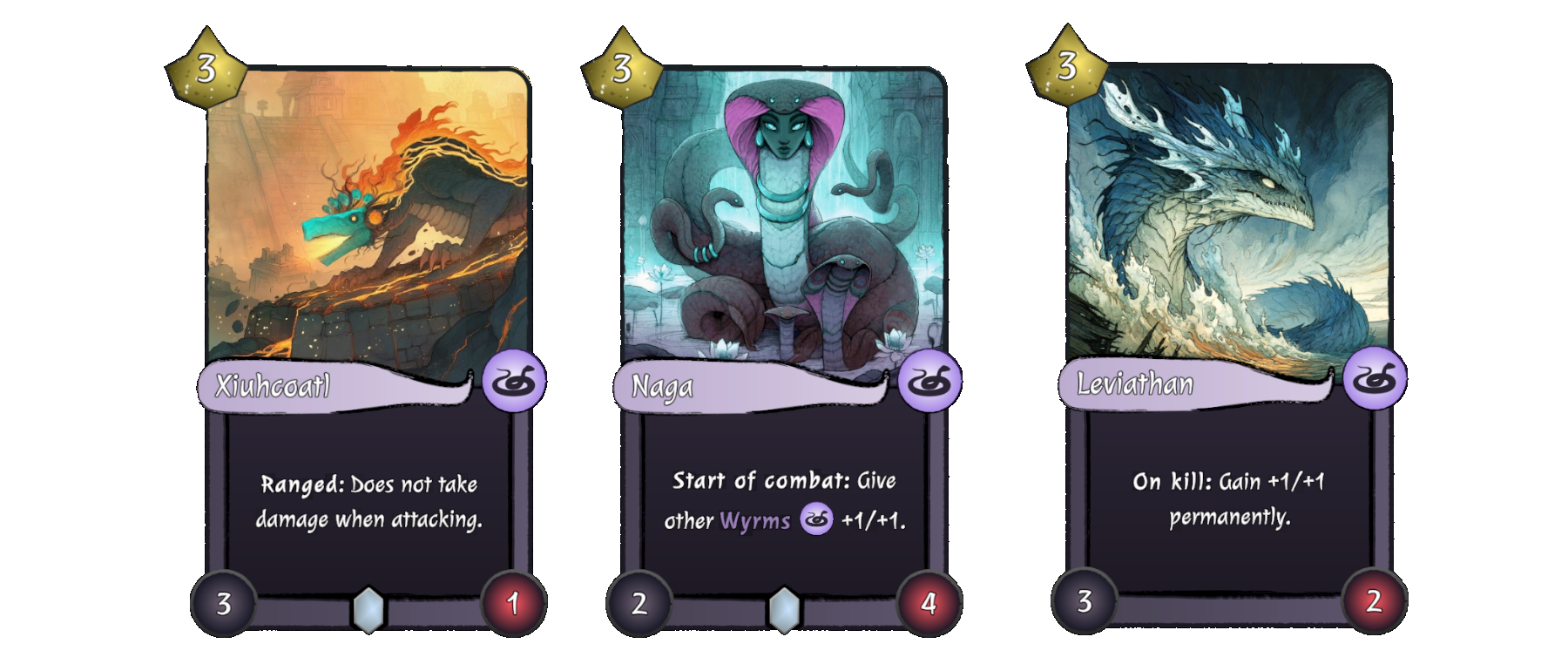 Three Mythbinder Wyrm cards