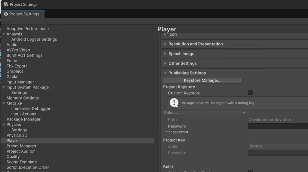 Unity - Keystore Management